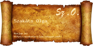 Szakáts Olga névjegykártya