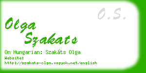 olga szakats business card
