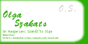 olga szakats business card